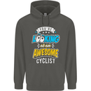 Cycling Looking at an Awesome Cyclist Childrens Kids Hoodie Storm Grey