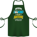 Cycling Looking at an Awesome Cyclist Cotton Apron 100% Organic Forest Green
