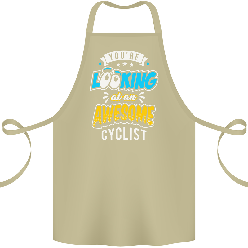 Cycling Looking at an Awesome Cyclist Cotton Apron 100% Organic Khaki
