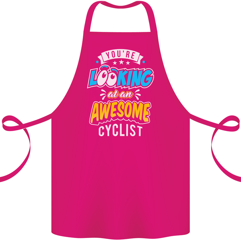 Cycling Looking at an Awesome Cyclist Cotton Apron 100% Organic Pink