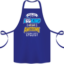 Cycling Looking at an Awesome Cyclist Cotton Apron 100% Organic Royal Blue