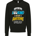 Cycling Looking at an Awesome Cyclist Kids Sweatshirt Jumper Black