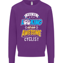 Cycling Looking at an Awesome Cyclist Kids Sweatshirt Jumper Purple