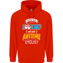 Cycling Looking at an Awesome Cyclist Mens 80% Cotton Hoodie Bright Red
