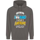 Cycling Looking at an Awesome Cyclist Mens 80% Cotton Hoodie Charcoal