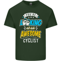 Cycling Looking at an Awesome Cyclist Mens Cotton T-Shirt Tee Top Forest Green