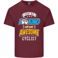 Cycling Looking at an Awesome Cyclist Mens Cotton T-Shirt Tee Top Maroon