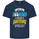 Cycling Looking at an Awesome Cyclist Mens Cotton T-Shirt Tee Top Navy Blue