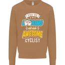Cycling Looking at an Awesome Cyclist Mens Sweatshirt Jumper Caramel Latte