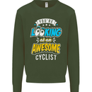 Cycling Looking at an Awesome Cyclist Mens Sweatshirt Jumper Forest Green