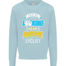 Cycling Looking at an Awesome Cyclist Mens Sweatshirt Jumper Light Blue