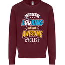 Cycling Looking at an Awesome Cyclist Mens Sweatshirt Jumper Maroon