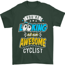 Cycling Looking at an Awesome Cyclist Mens T-Shirt Cotton Gildan Forest Green