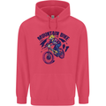 Cycling Mountain Bike Bicycle Cyclist MTB Childrens Kids Hoodie Heliconia