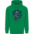 Cycling Mountain Bike Bicycle Cyclist MTB Childrens Kids Hoodie Irish Green