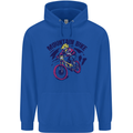 Cycling Mountain Bike Bicycle Cyclist MTB Childrens Kids Hoodie Royal Blue