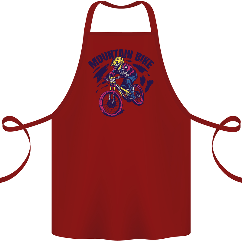 Cycling Mountain Bike Bicycle Cyclist MTB Cotton Apron 100% Organic Maroon