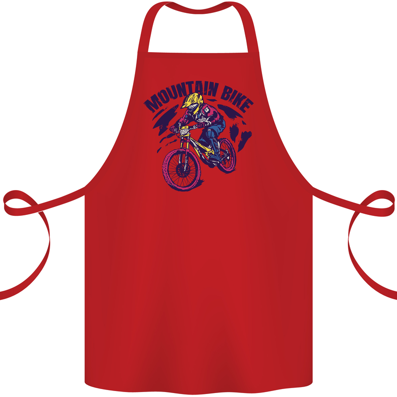 Cycling Mountain Bike Bicycle Cyclist MTB Cotton Apron 100% Organic Red