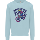 Cycling Mountain Bike Bicycle Cyclist MTB Kids Sweatshirt Jumper Light Blue