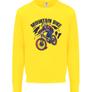 Cycling Mountain Bike Bicycle Cyclist MTB Kids Sweatshirt Jumper Yellow