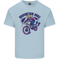 Cycling Mountain Bike Bicycle Cyclist MTB Kids T-Shirt Childrens Light Blue