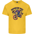 Cycling Mountain Bike Bicycle Cyclist MTB Kids T-Shirt Childrens Yellow