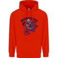 Cycling Mountain Bike Bicycle Cyclist MTB Mens 80% Cotton Hoodie Bright Red