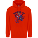 Cycling Mountain Bike Bicycle Cyclist MTB Mens 80% Cotton Hoodie Bright Red
