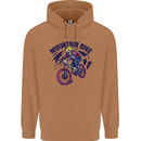 Cycling Mountain Bike Bicycle Cyclist MTB Mens 80% Cotton Hoodie Caramel Latte