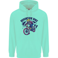 Cycling Mountain Bike Bicycle Cyclist MTB Mens 80% Cotton Hoodie Peppermint