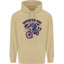Cycling Mountain Bike Bicycle Cyclist MTB Mens 80% Cotton Hoodie Sand