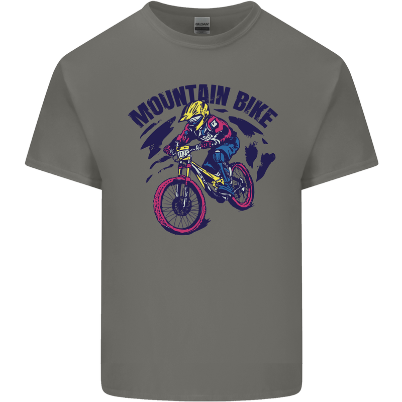 Cycling Mountain Bike Bicycle Cyclist MTB Mens Cotton T-Shirt Tee Top Charcoal