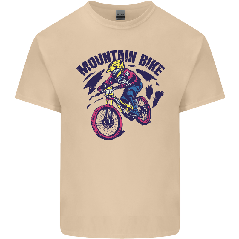 Cycling Mountain Bike Bicycle Cyclist MTB Mens Cotton T-Shirt Tee Top Sand