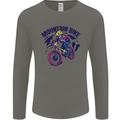 Cycling Mountain Bike Bicycle Cyclist MTB Mens Long Sleeve T-Shirt Charcoal