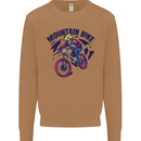 Cycling Mountain Bike Bicycle Cyclist MTB Mens Sweatshirt Jumper Caramel Latte