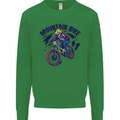 Cycling Mountain Bike Bicycle Cyclist MTB Mens Sweatshirt Jumper Irish Green