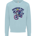 Cycling Mountain Bike Bicycle Cyclist MTB Mens Sweatshirt Jumper Light Blue