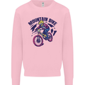 Cycling Mountain Bike Bicycle Cyclist MTB Mens Sweatshirt Jumper Light Pink
