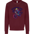 Cycling Mountain Bike Bicycle Cyclist MTB Mens Sweatshirt Jumper Maroon