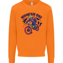 Cycling Mountain Bike Bicycle Cyclist MTB Mens Sweatshirt Jumper Orange