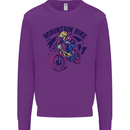 Cycling Mountain Bike Bicycle Cyclist MTB Mens Sweatshirt Jumper Purple