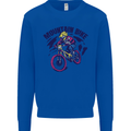Cycling Mountain Bike Bicycle Cyclist MTB Mens Sweatshirt Jumper Royal Blue