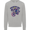 Cycling Mountain Bike Bicycle Cyclist MTB Mens Sweatshirt Jumper Sports Grey