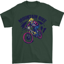 Cycling Mountain Bike Bicycle Cyclist MTB Mens T-Shirt Cotton Gildan Forest Green