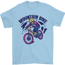 Cycling Mountain Bike Bicycle Cyclist MTB Mens T-Shirt Cotton Gildan Light Blue