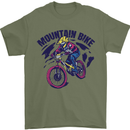 Cycling Mountain Bike Bicycle Cyclist MTB Mens T-Shirt Cotton Gildan Military Green