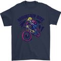 Cycling Mountain Bike Bicycle Cyclist MTB Mens T-Shirt Cotton Gildan Navy Blue