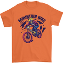 Cycling Mountain Bike Bicycle Cyclist MTB Mens T-Shirt Cotton Gildan Orange