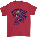 Cycling Mountain Bike Bicycle Cyclist MTB Mens T-Shirt Cotton Gildan Red