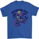 Cycling Mountain Bike Bicycle Cyclist MTB Mens T-Shirt Cotton Gildan Royal Blue